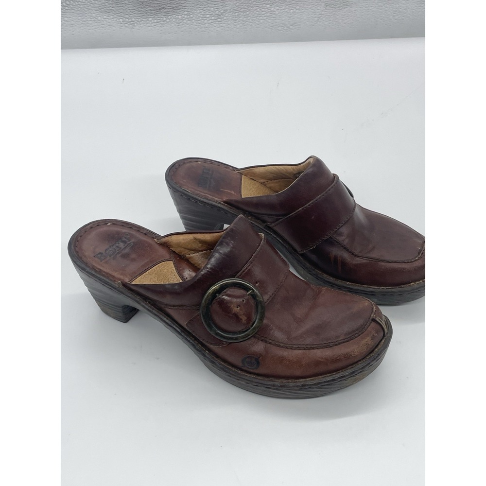 Born Montara Brown platform clogs Sz 9 Casual Leather Women's Boho Western Comfy